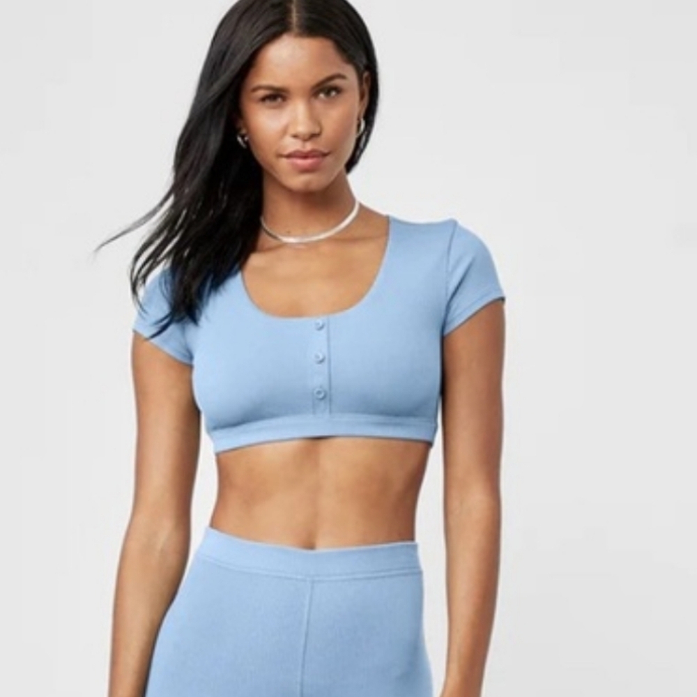 Alo Yoga Blissful Henley Bra Top